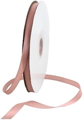 TONIFUL 3/8 in x 100yds Rose Gold Satin Ribbon Thin Solid Fabric Ribbons Roll - Image 7