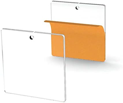 25 Acrylic Square Clear with Hole 1/8" Thick by SotoLaserCutting