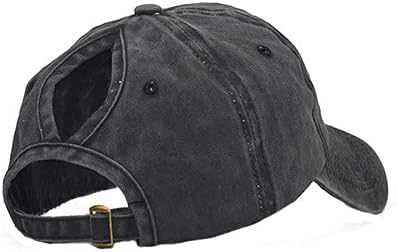 Eohak Ponytail Baseball Hat Distressed Retro Washed Womens Twill