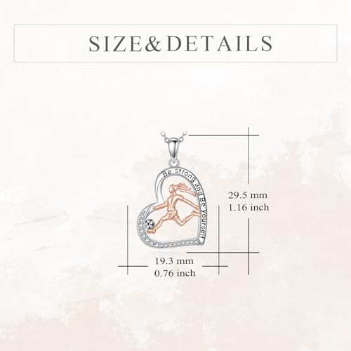 Hancock Sports Necklace Sterling Silver Sports Heart Pendant Hobby Jewelry Gift for Women