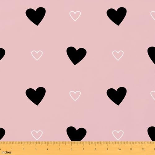 Erosebridal Cute Heart Pattern Fabric By the Yard, 10 Yards