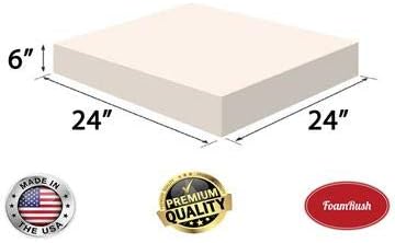 FoamRush 6" H x 24" W x 24" L Upholstery Foam Cushion High Density - Image 8
