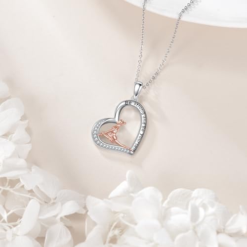 Hancock Sports Necklace Sterling Silver Sports Heart Pendant Hobby Jewelry Gift for Women