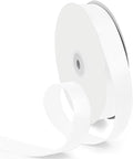 1 Inch 100 Yards Satin Ribbon White, Solid Color Fabric Ribbon by HimBen