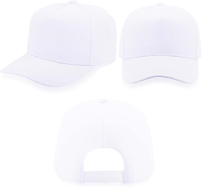 ZH 12 PC 5 Panel Baseball caps, Bulk Baseball caps, Customizable DIY Design, Wholesale Caps, One-Size-Fits-All