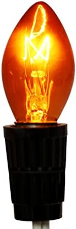 Creative Hobbies® Transparent Orange C7 Light Bulbs - 7 Watt, Steady Burning, Candelabra Base - Ideal for Halloween Pumpkin Lights & Christmas | Box of 25