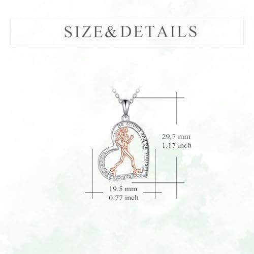Hancock Sports Necklace Sterling Silver Sports Heart Pendant Hobby Jewelry Gift for Women