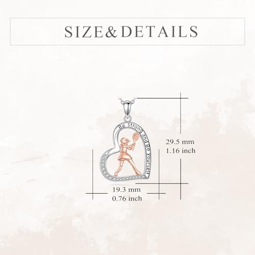 Hancock Sports Necklace Sterling Silver Sports Heart Pendant Hobby Jewelry Gift for Women