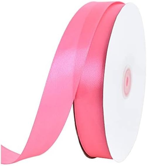 TONIFUL 1 Inch x 100yds Pink Satin Ribbon, Thin Solid Color Satin Ribbon - Image 8