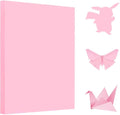 A4 Origami Paper Pink 100 Sheets, 8.27×11.7 inch Double Sided Color Easy Fold by Pyrisuu