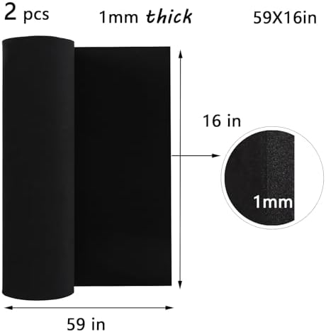 AMZQNART 1mm EVA Foam Sheets Roll for Craft Black Cosplay Foam 16x59in 2pcs