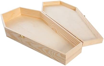Creative Hobbies Large 18 Inch Halloween Coffin Box, Fillable Hinged Box for Halloween Décor, Party Favor, Goth, Doll Coffin, Pet Casket | 18" x 9" x 3.19