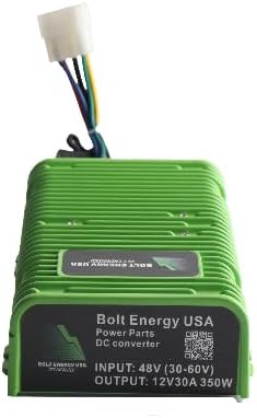 48V (36-Volt Compatible) Heavy Duty 30 Amp DC/DC Voltage Reducer to 12-Volt for Golf Cart Accessories with Universal Fitment Compatible with Yamaha, EZGO, Club Car & More Golf Carts