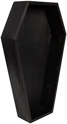 Creative Hobbies Black Painted Wood Coffin Tray - 13.5 Inch Coffin Shaped Serving Tray Box, Great for Candy, Keys, Candles - Perfect Halloween Décor | 13.5" x 8.5" (Pack of 2)