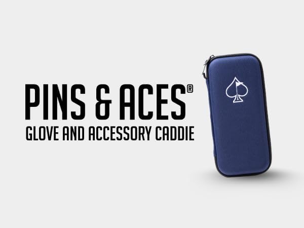 Pins & Aces Glove and Accessory Caddie - Your All-in-One Solution for Organizing and Carrying Essential Golf Accessories On The Course (Navy)