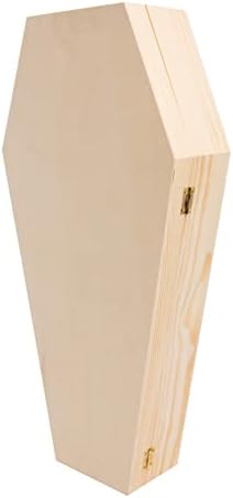 Creative Hobbies Large 18 Inch Halloween Coffin Box, Fillable Hinged Box for Halloween Décor, Party Favor, Goth, Doll Coffin, Pet Casket | 18" x 9" x 3.19