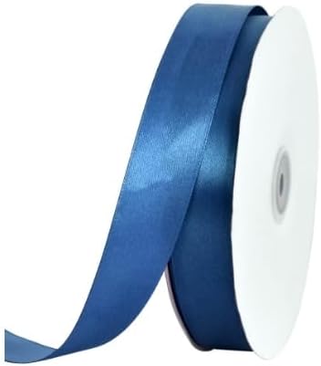 TONIFUL 1 Inch x 100yds Navy Deep Blue Satin Ribbon, Thin Solid Color Satin - Image 7