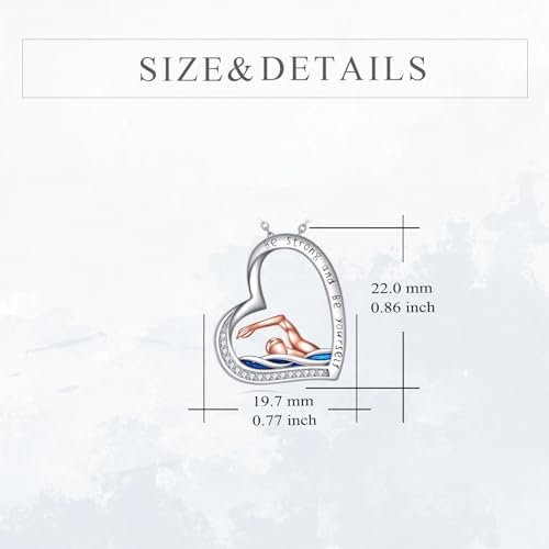 Hancock Sports Necklace Sterling Silver Sports Heart Pendant Hobby Jewelry Gift for Women