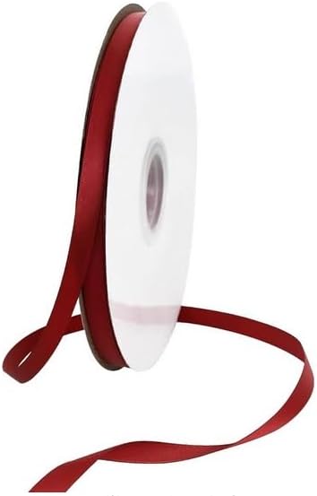 TONIFUL 3/8 Inch x 100yds Scarlet Dark Red Satin Ribbon Thin Solid Fabric - Image 7