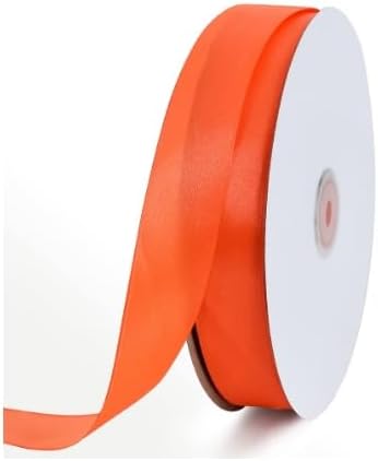 TONIFUL 1 Inch x 100yds Orange Satin Ribbon, Thin Solid Color Satin Ribbon - Image 7
