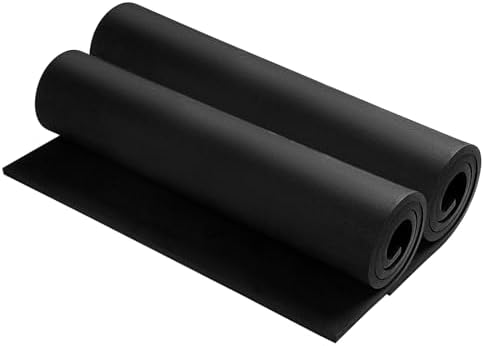 AMZQNART 6mm EVA Foam Sheets Roll for Craft Black Cosplay Foam 16x59in 2pcs