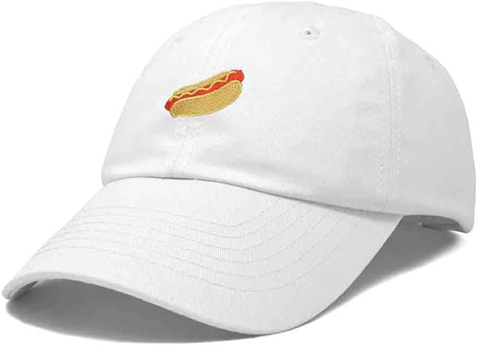 DALIX Hot Dog Hat Embroidered Mens Womens Baseball Cap