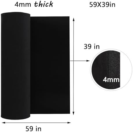 AMZQNART 4mm EVA Foam Sheets Rolls for Crafts Black Cosplay Foam 39x59in