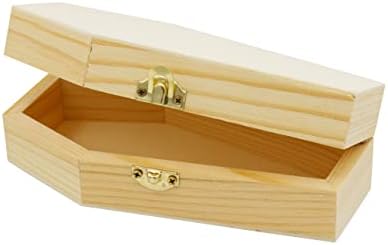Creative Hobbies Small 6" Unfinished Wood Funeral Coffins - 6 x 3 x 1.75 Inch Size, Fillable for Halloween Parties, Goth and Decoration | 6 Pack