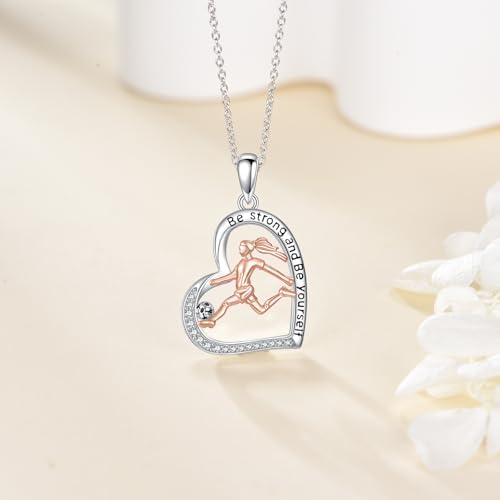 Hancock Sports Necklace Sterling Silver Sports Heart Pendant Hobby Jewelry Gift for Women