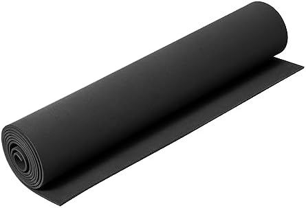 AMZQNART 2mm EVA Foam Sheets Rolls for Crafts Black Cosplay Foam 16x59in