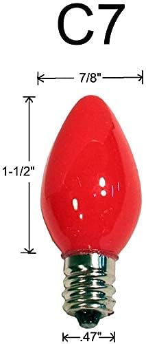 Creative Hobbies® Transparent Orange C7 Light Bulbs - 7 Watt, Steady Burning, Candelabra Base - Ideal for Halloween Pumpkin Lights & Christmas | Box of 25 (Pack of 2)