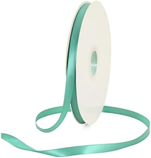 TONIFUL 3/8 Inch x 100yds Turquoise Aqua Blue Satin Ribbon Thin Solid Fabric - Image 7