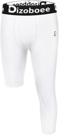 Youth Boys Compression Pants One Leg 3/4 Athletic Leggings for Sports Kids Basketball Tights Football Baseball Pants