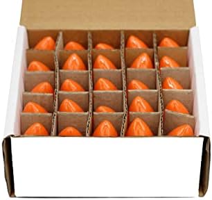Creative Hobbies® Box of 25 Light Bulbs, Ceramic Opaque Orange, Steady Burning, 7 Watt Incandescent, C7 Candelabra Base - Great for Christmas Strings and Halloween (Pack of 2)