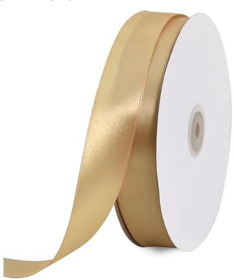 TONIFUL 1 Inch x 100yds Gold Satin Ribbon, Thin Solid Color Satin Ribbon - Image 7