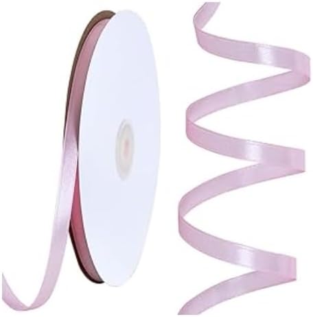 TONIFUL 1/4 Inch x 100yds Baby Pink Satin Ribbon, Thin Solid Color Satin Ribbon - Image 7