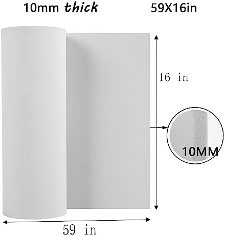 10mm EVA Foam Sheets Rolls for Crafts White Cosplay Foam 16x59in