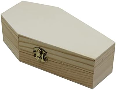Creative Hobbies Small 6" Unfinished Wood Funeral Coffins - 6 x 3 x 1.75 Inch Size, Fillable for Halloween Parties, Goth and Decoration | 6 Pack