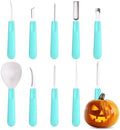 Pumpkin Carving Kit 10 pcs Acua Blue- Halloween Pumpkin Carving Kit Case - Complete Pumpkin Carving Set With Saw Pumpkin Carving Knife - Halloween Pumpkin Carving Tools
