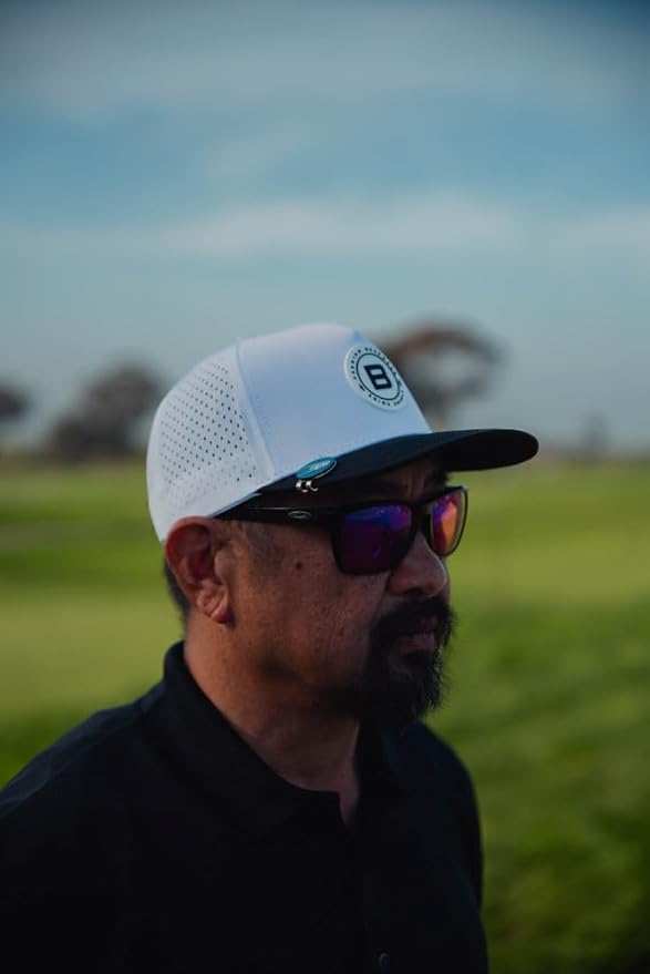BRIMZ Golf Performance Hat - Tee Holder & Magnetic Ball Marker - Breathable, Sweat & Water Resistant Golfing Snapback Hat