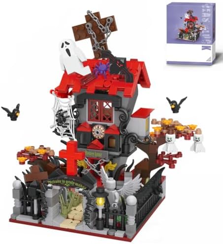 Halloween Haunted House Building Set, Mini Vampire Castle Blocks