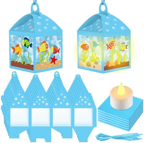 Simgoing 12 Sets Under The Sea Crafts DIY Summer Fishbowl Tissue Paper