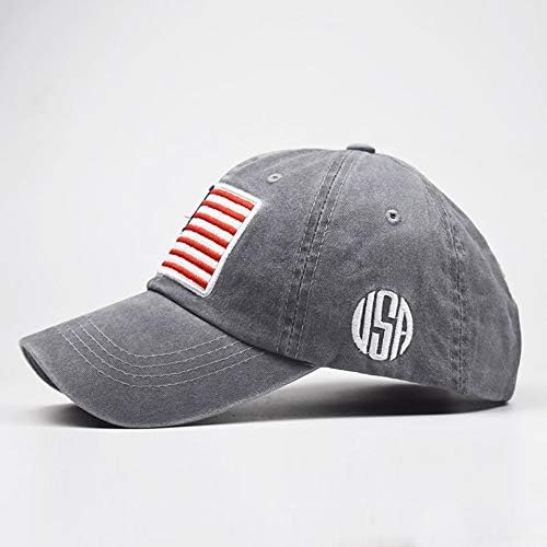 Mealah Men's American-Flag Baseball-Cap Embroidery - Washed Adjustable USA Dad Hat for Women