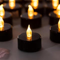 Tea Lights Battery Operated Candles LED Tea Lights Flameless Candles 200+ Hours Flickering Fake Tealights for Halloween, Christmas Aniversary Home Table Decor(Black, 100 Pack)