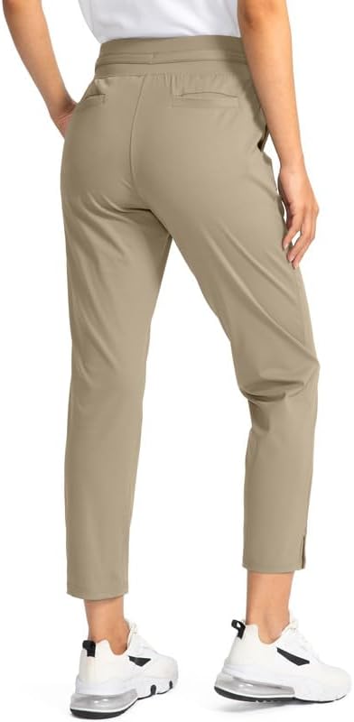 Soothfeel Women's Pants with 4 Pockets 7/8 Stretch High Waisted Sweatpants Travel Athletic Work Golf Pants for Women