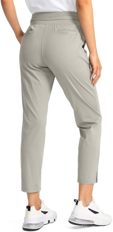 Soothfeel Women's Pants with 4 Pockets 7/8 Stretch High Waisted Sweatpants Travel Athletic Work Golf Pants for Women