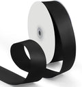 1-1/2 Inch 100 Yards Satin Ribbon Black, Solid Color Fabric Ribbon by HimBen