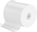 4 Inches x 25 Yards Polyester Satin Ribbon, Solid Color White Satin Ribbon by KMERLIFE
