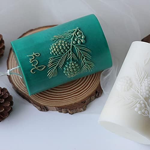 3D Cylinder Pine Cone Candle Mold, Silicone Clay Soap Mould - Image 6