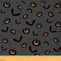 Feelyou Happy Halloween Soft Flannel Fabric by The Yard Kids 5 Yards Stars Printed Pumpkin Lantern Upholstery Fabric for Boys Bat Black Animal Trick or Treat for Home DIY Projects, Indoor Decor